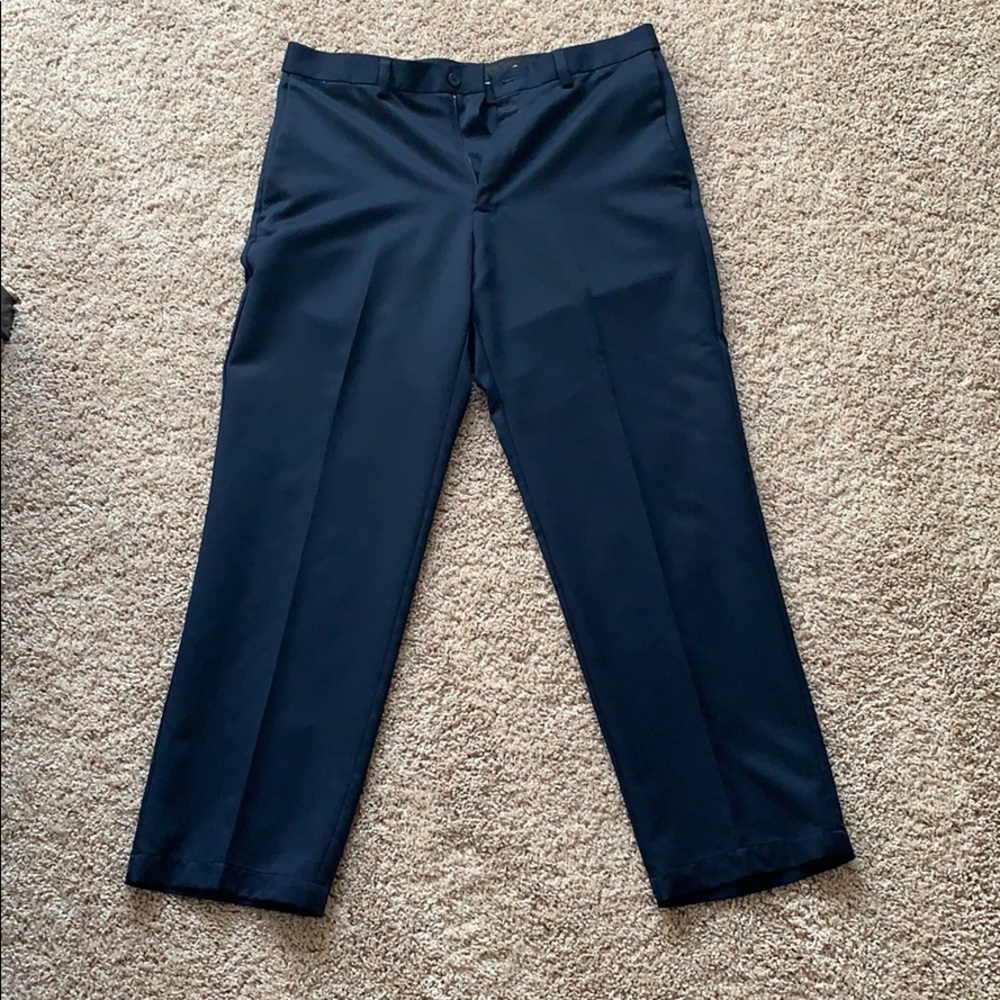 Navy dress pants.